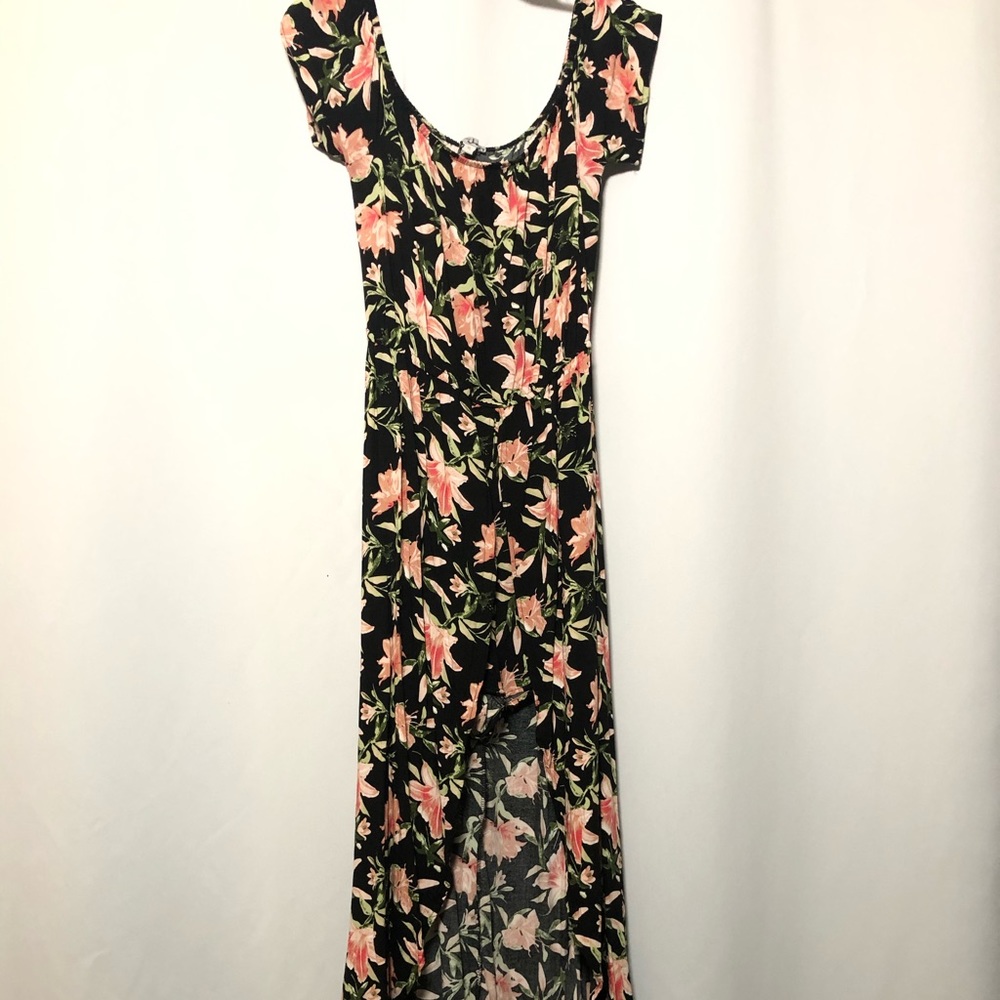 Tropical, flower, jumpsuit dress.
